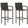vidaXL Tabourets de bar lot de 2 marron r&eacute;sine tress&eacute;e