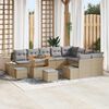 vidaXL Ensemble de canap&eacute; de jardin 12 pcs Beige Poly rotin