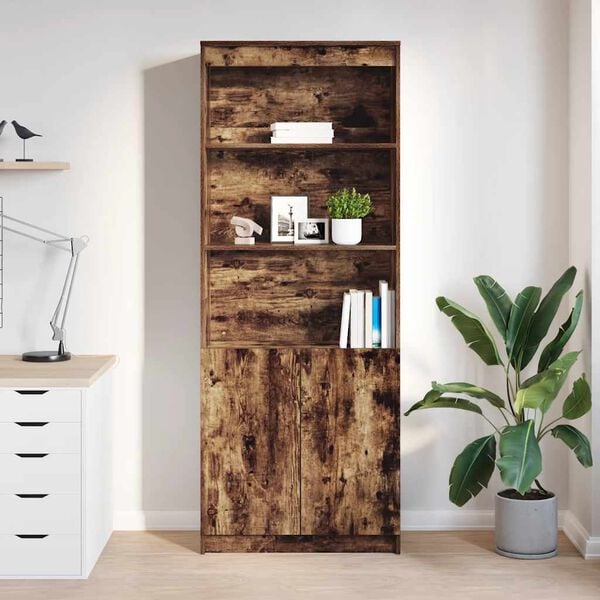 vidaXL Buffet haut ch&ecirc;ne fum&eacute; 70x35x180 cm bois d'ing&eacute;nierie