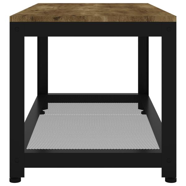 vidaXL Table basse Marron foncé et noir 90x45x45 cm MDF et fer