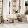 vidaXL Salon de jardin avec coussins 9 pcs beige r&eacute;sine tress&eacute;e