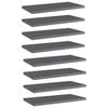 vidaXL Panneaux biblioth&egrave;que 8pcs Gris brillant 40x20x1,5cm Agglom&eacute;r&eacute;