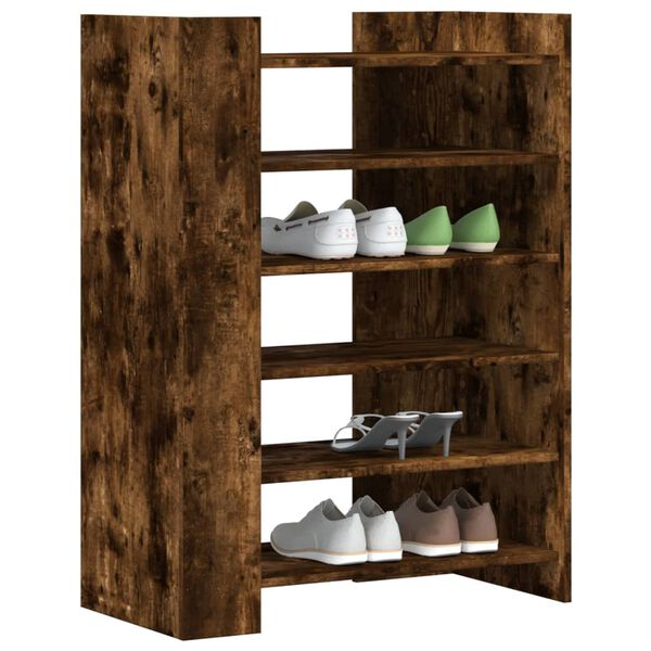 vidaXL Armoire &agrave; chaussures ch&ecirc;ne fum&eacute; 74,5x37,5x100 cm