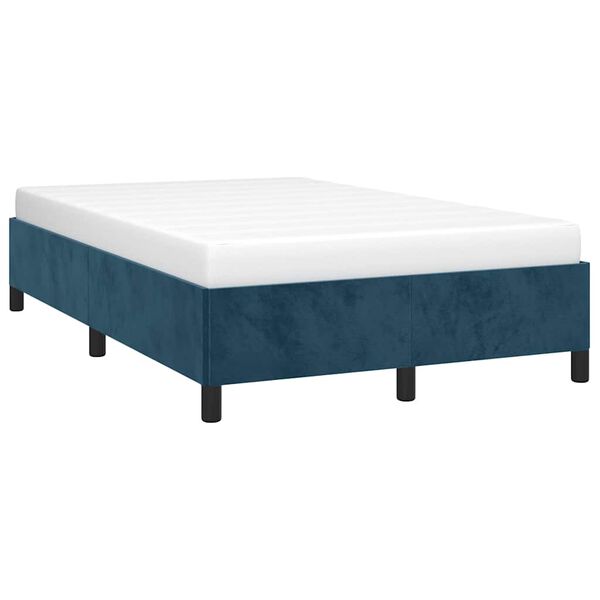 vidaXL Cadre de lit sans matelas bleu fonc&eacute; 120x190 cm velours