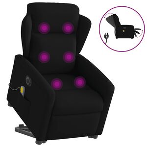 vidaXL Fauteuil inclinable de massage &eacute;lectrique Noir Tissu