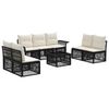 vidaXL Ensemble de canap&eacute; de jardin 8 pc Noir polyrotin