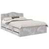 vidaXL Cadre de lit Gris b&eacute;ton 140 x 190 cm Bois Ing&eacute;nierie