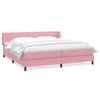 vidaXL Sommier &agrave; lattes de lit avec matelas rose 180x220 cm velours
