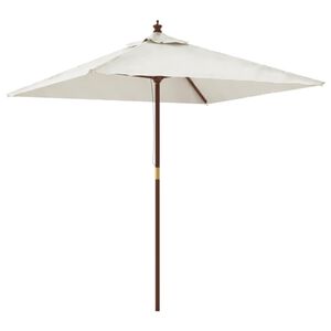 vidaXL Parasol de jardin avec mât en bois sable 198x198x231 cm