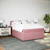 vidaXL Sommier &agrave; lattes de lit avec matelas Rose 140x190 cm Velours