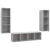 vidaXL Ensemble de meuble TV 3 pcs Gris b&eacute;ton Bois d'ing&eacute;nierie