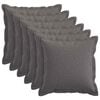 vidaXL Coussin 6 pc HOUTEN Gris clair 40 x 40 cm Lin synth&eacute;tique