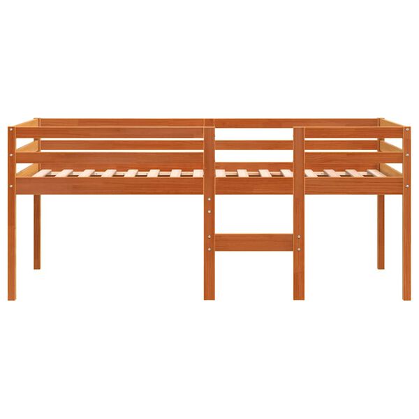 vidaXL Lit haut sans matelas cire marron 80x200 cm bois massif