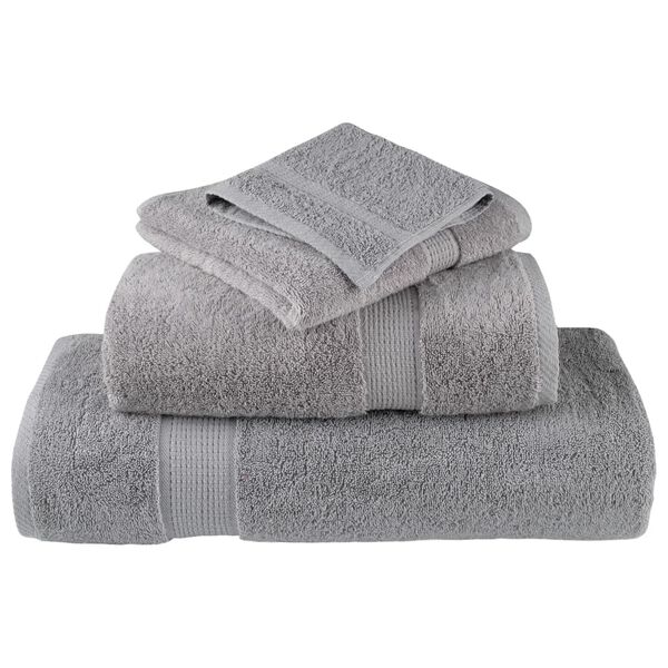 vidaXL Serviettes de sauna de qualit&eacute; sup&eacute;rieure SOLUND 4 pcs gris