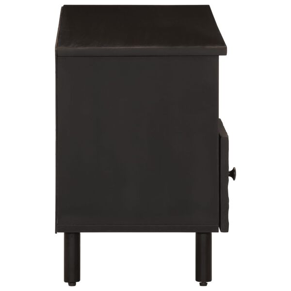 vidaXL Meuble TV noir 100x33x46 cm bois massif de manguier