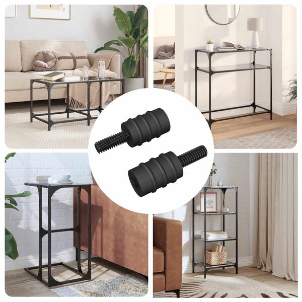 vidaXL Vis de D&eacute;calage 2 pcs Noir M4 Caoutchouc et Acier