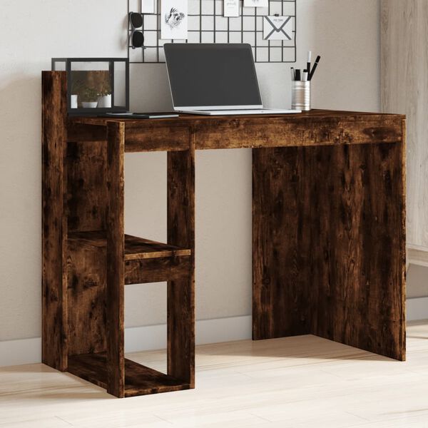 vidaXL Bureau chêne fumé 103,5x56,5x94 cm bois d'ingénierie