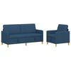 vidaXL Canap&eacute; avec rangement 2 pc Bleu Polyester