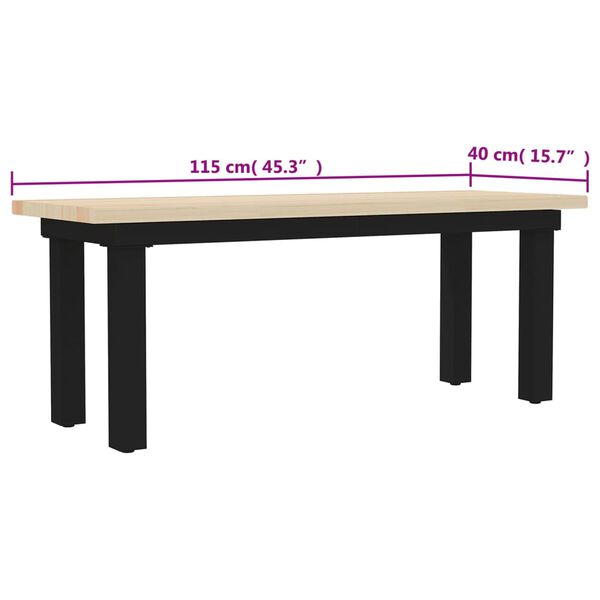 vidaXL Dessus de banc 115x40x2,5 cm bois de pin massif