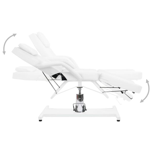 vidaXL Table de massage Blanc 180x62x(87-112) cm