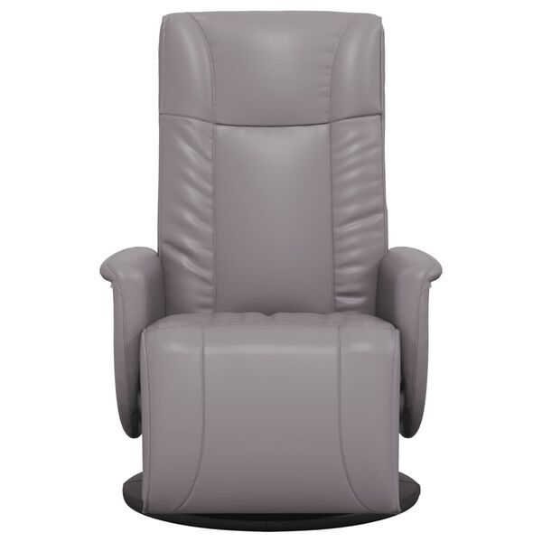 vidaXL Fauteuil inclinable avec repose-pieds gris similicuir