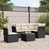 vidaXL Salon de jardin 6 pcs avec coussins noir r&eacute;sine tress&eacute;e