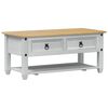vidaXL Table basse avec tiroir Blanc 100 x 48 x 45 cm Pin massif