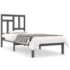 vidaXL Cadre de lit Gris Bois massif 75x190 cm Petit simple