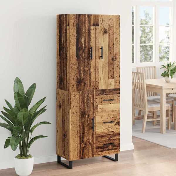 vidaXL Haut Armoire avec tiroir 2 pcs Bois Ancien 69,5 x 34 x 180 cm