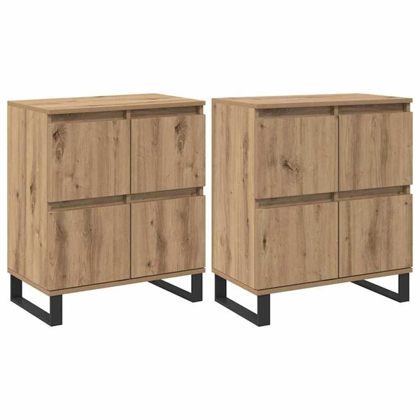 vidaXL Buffet 2 pcs Chêne artisanal 60 x 35 x 70 cm