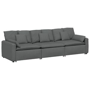vidaXL Canap&eacute; modulable avec coussins gris fonc&eacute;
