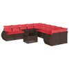 vidaXL Ensemble de canap&eacute; de jardin 11 pcs avec coussins marron r&eacute;sine tress&eacute;e