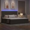 vidaXL Lit avec rangement et LED avec LED Taupe 200 x 200 cm Polyester
