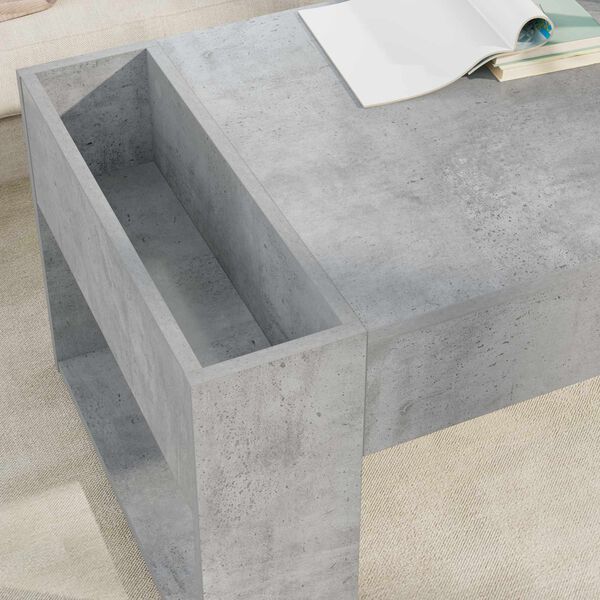 vidaXL Table basse Gris b&eacute;ton 110 x 50 x 41 cm Bois d'ing&eacute;nierie