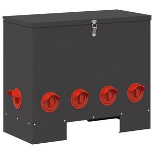 vidaXL Mangeoire pour poules Noir 60,5 x 29 x 51 cm 25 kg