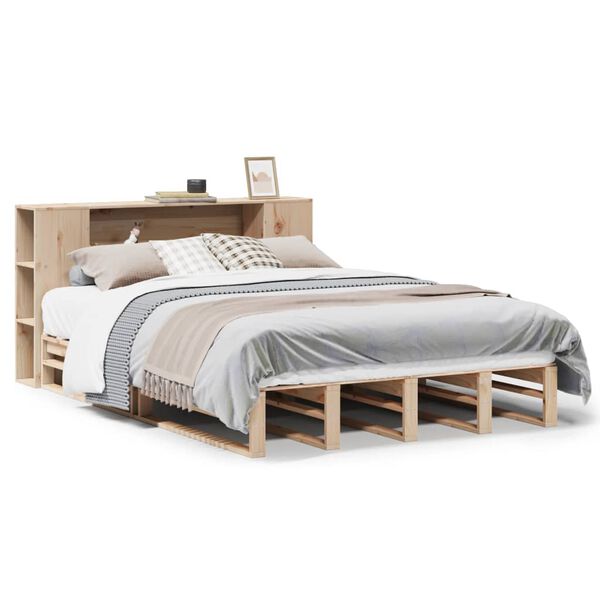 vidaXL Lit biblioth&egrave;que sans matelas 160x200 cm bois massif