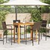 vidaXL Ensemble de bar de jardin 5 pcs marron bois massif acacia rotin