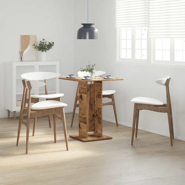 vidaXL Table de bistro vieux bois 60x60x75 cm bois d'ingénierie