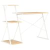 vidaXL Bureau avec étagère Blanc et chêne 116x50x93 cm