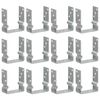 vidaXL Piquets de cl&ocirc;ture 12 pcs argent&eacute; 12x6x15 cm acier galvanis&eacute;