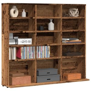 vidaXL Armoire &agrave; CD vieux bois 100x23x89,5 cm bois d'ing&eacute;nierie