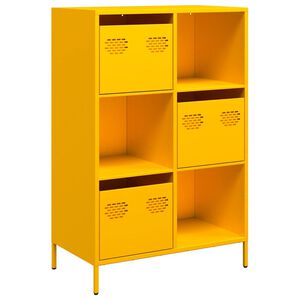 vidaXL Buffet haut jaune moutarde 68x39x103,5 cm acier