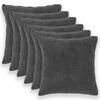 vidaXL Housse de coussin 6 pc HEERLEN Gris fonc&eacute; 80 x 80 cm Boucl&eacute;