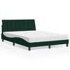 vidaXL Lit avec matelas Hanko vert fonc&eacute; 140x200 cm velours