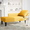 vidaXL Chaise longue avec coussin jaune clair tissu en velours c&ocirc;tel&eacute;