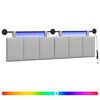 vidaXL T&ecirc;te de lit suspendue Avec lumi&egrave;re LED Gris nuage Tissu