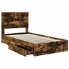 vidaXL Lit de Rangement Ch&ecirc;ne fum&eacute; 100 x 200 cm Bois d'ing&eacute;nierie