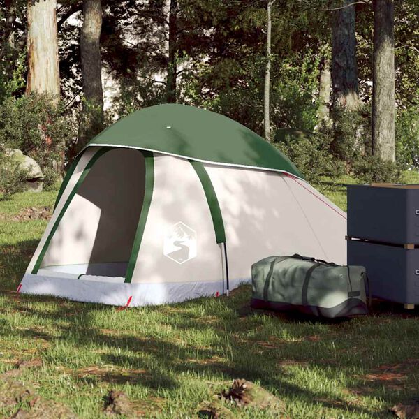 vidaXL Tente de camping &agrave; d&ocirc;me 1 personne vert imperm&eacute;able