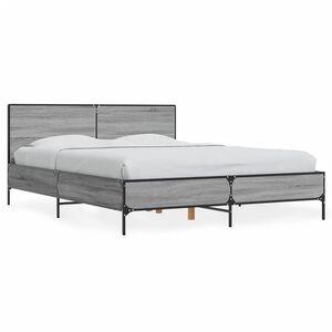 vidaXL Cadre de lit sans matelas sonoma gris 120x200 cm