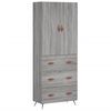 vidaXL Buffet haut Sonoma gris 69,5x34x180 cm Bois d'ing&eacute;nierie